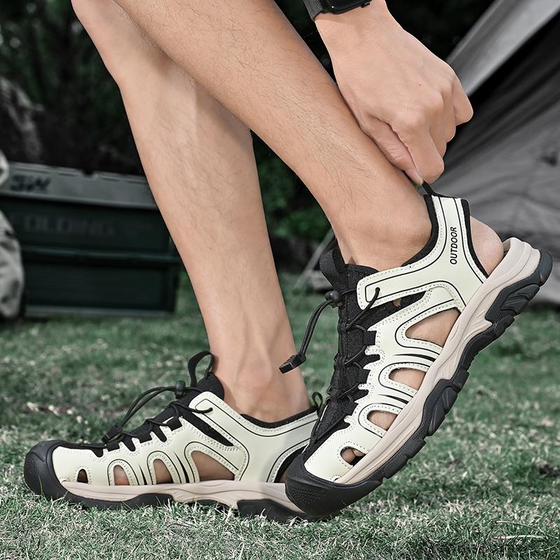 Soft Soled Closed Toe Trail Walking Casual Sandals Men's Sport Sandals Comfortable Breathable Outdoor Lightweight Beach Sandals