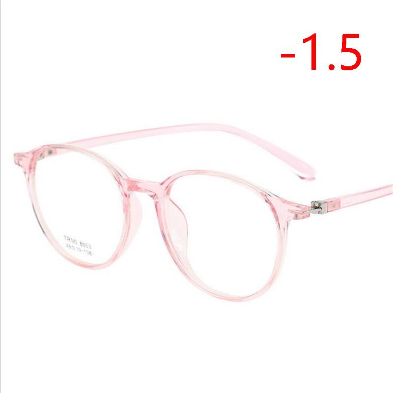 Transparent Round Nearsighted Glasses Women 1.56 Aspherical Lens Prescription Spectacle Men Diopter 0 -0.5 -1.0 To -4.0