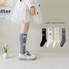 Girls Plaid Bow Knee High Socks 1-12 Years Old Princess JK Uniform Match Cotton Mid Tube Socks For Kids