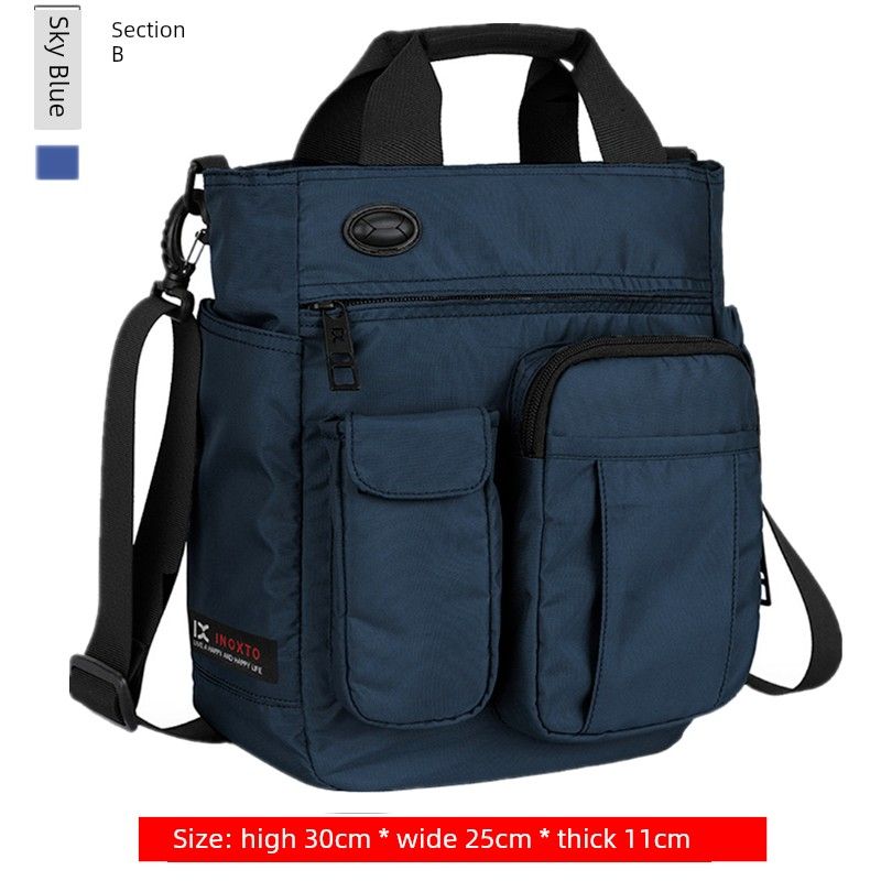 

Casual Oxford Cloth Shoulder Bag for Business Trip Blue [B] [A4 file 13.3 inch notebook]]