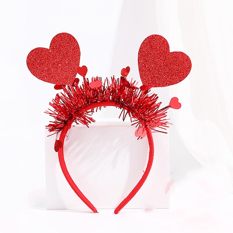 Valentine's Day Red Heart Headband Hair Clip - Wedding & Party Photo Prop