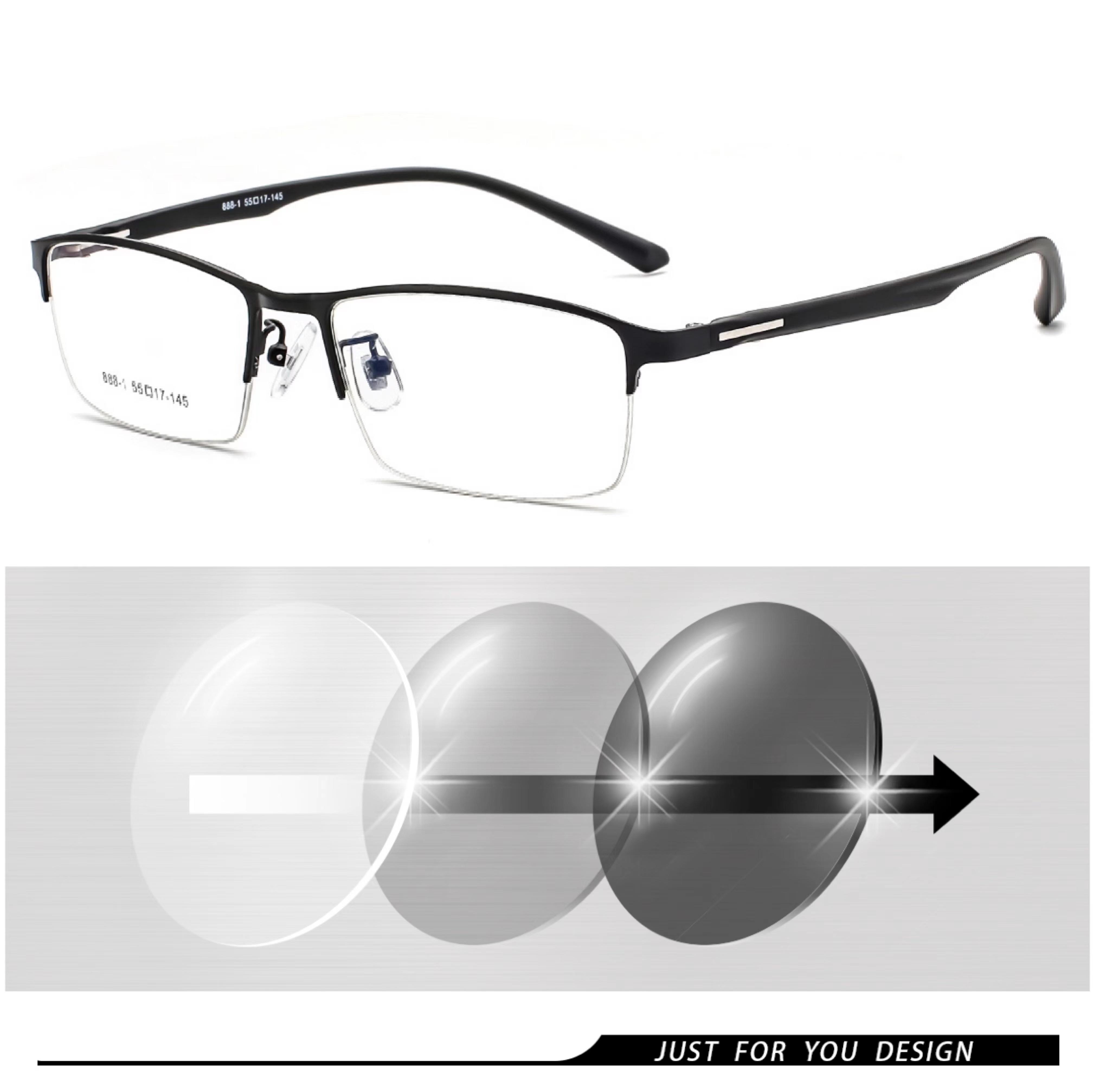 

Color Changing Light Sunglasses Chameleon Lens Myopia Blue Light Blocking For Men PC Screen Glasses Game for Sight -050 -075 -175 -25-6 Myopia-5.00