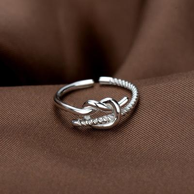 Korean Version of Mori Cold Wind Accessories Rope Knot Thread Line Plain Ring Women's Versatile Gift