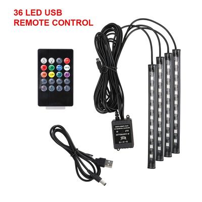 36smd led lâmpada atmosfera do carro automotivo ambiente interior luzes decorativas remoto/controle de voz led acessórios de decoração do carro