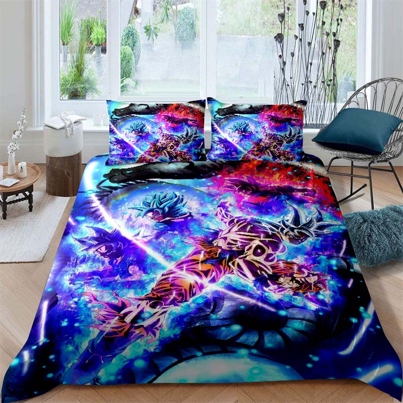 2026 New Dragon Ball Duvet Cover and Pillowcase Bedding Set—Available for Single, Double, Queen, and King-Size Beds.