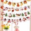 Merry Christmas Banner Pennant Hanging Flag Bunting Santa Claus Reindeer Snowman