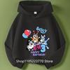 Kids Bluey Hooded Sweatshirt Fall Winter Warm Soft Pullover Comfortable Playwear for Boys Girls