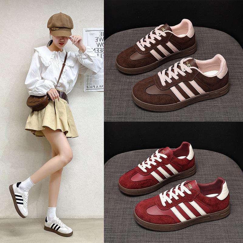 2025 new autumn German training shoes women's versatile flat-bottomed casual sports board shoes fashion casual versatile white shoes women
