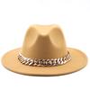 Winter Men's Woolen Jazz Hat New Large Eave Hat Fashionable Flat Brimmed Top Hat