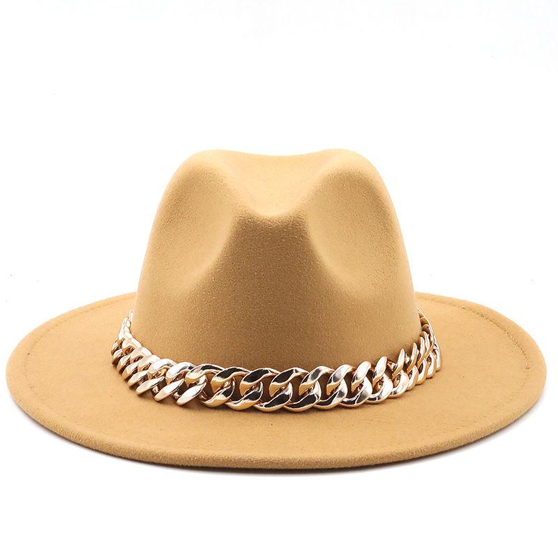 Winter Men's Woolen Jazz Hat New Large Eave Hat Fashionable Flat Brimmed Top Hat