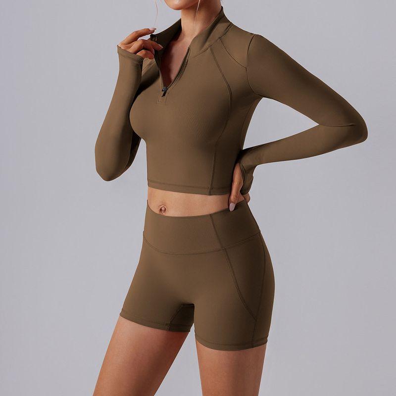 Yoga Clothes Long-Sleeve Suit Women's Quick-Drying Slim Fit Thin and Breathable Fitness Pants Stretch Tight Fashion Sexy Top