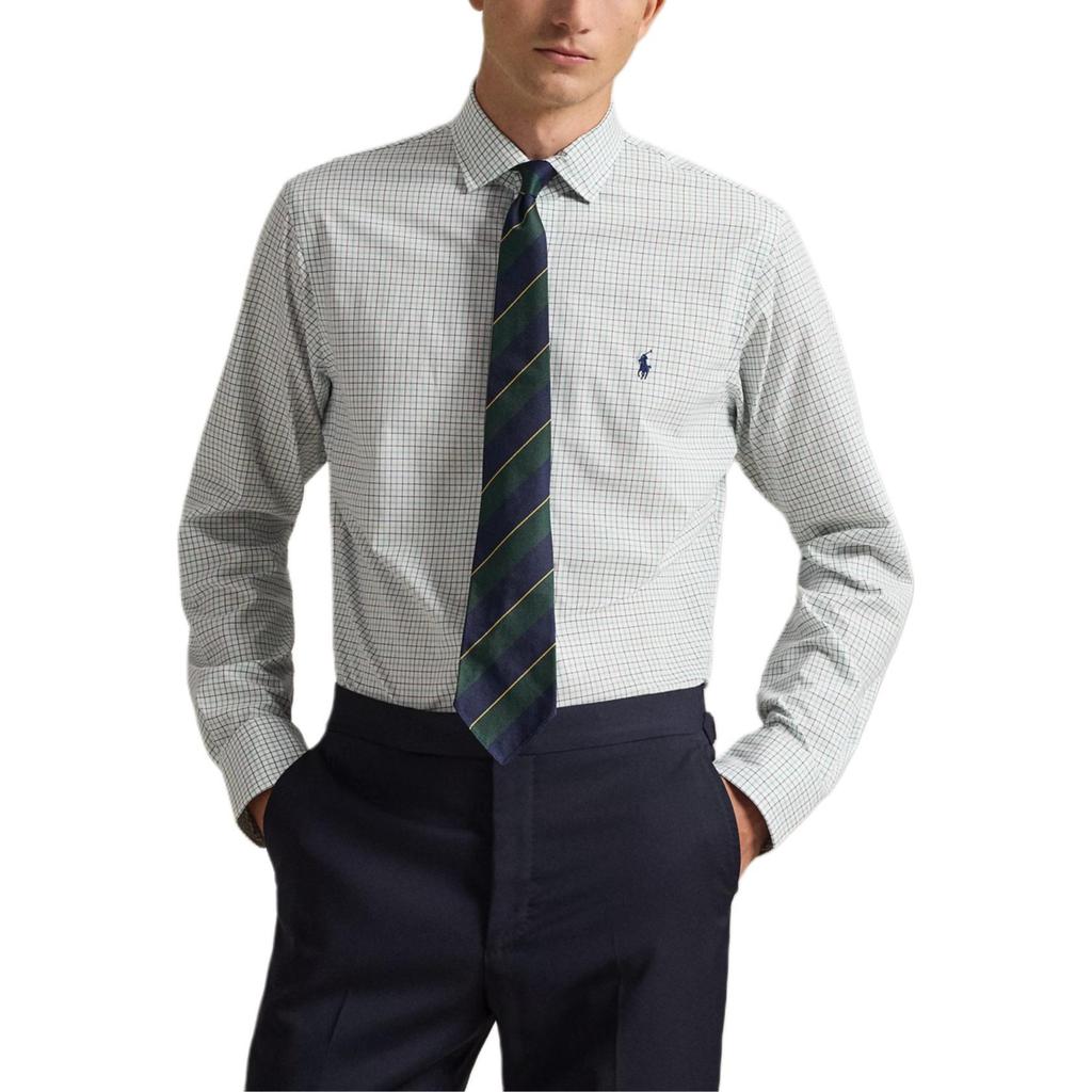 Polo Ralph Lauren Check Stretch Cotton Twill Small Pony Embroidered Medium Width Collar Long Sleeve Button Down Shirt Classic Edition 710966474-019