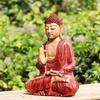 Buddha Statue Hand Carved Wood Teaching Pose 30cm