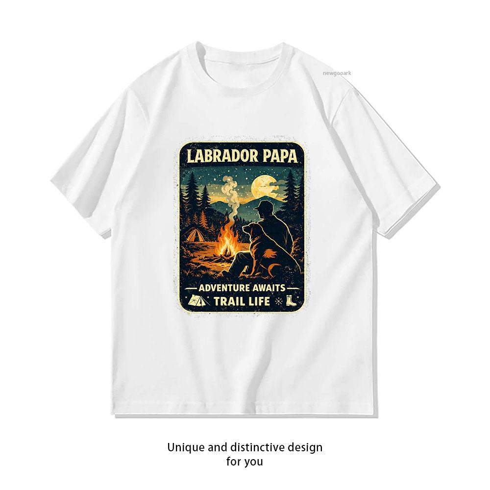 Labrador Papa Campfire Night Adventure Trail Life Dog Dad Outdoor Gift Classic TShirt Women Unisex Adult printed t shirts S