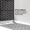 Metal Decorative Privacy Screen Outdoor Divider, Black Grid