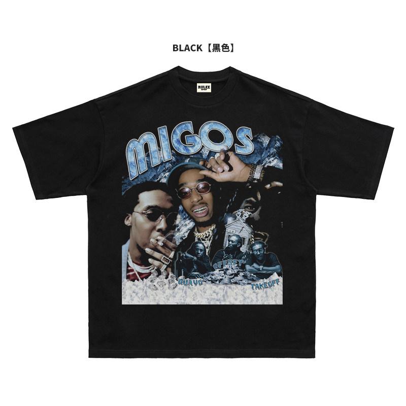

2026 Summer New Design HIPHOP Trio Migos High-Quality Hip-Hop Street Comfortable Men s Round-neck Printed T-Shirt S