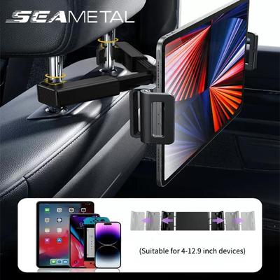 SEAMETAL Teleskopische Auto-Rückenkissen-Handyhalterung Tablet-Autohalterung Sitz-Rückenlehnen-Kopfstütz-Montagehalterung für Handy-Tablet 4-12,9 Zoll