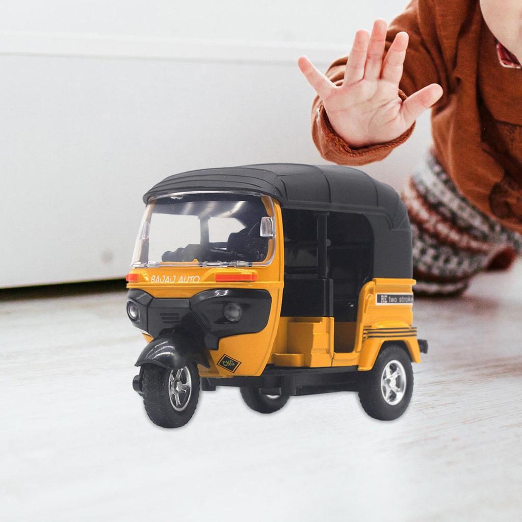 Dreiradmodell im Maßstab 1:14, Miniaturfigur für Schlafzimmer, Geburtstag, Zuhause, Fahrzeugspielzeug, dreirädrige Statue im Retro-Design