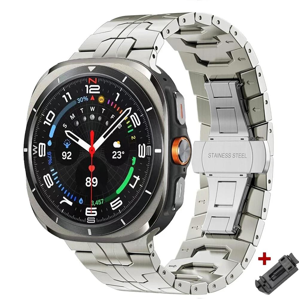 Metal stainless steel Band for Samsung Galaxy Watch 9 Ultra2 47mm Men Bracelet Luxury Metal Strap for Samsung Galaxy watch 9/8/8Classic 40mm 44mm 46mm