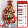 Desktop Non-Shedding Gold & Red Mini Christmas Tree Ornament Set