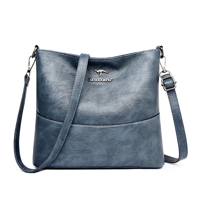 Einfache Bucket Bag Retro Damenhandtasche Großvolumige Pendler-Ein-Schulter-Umhängetasche