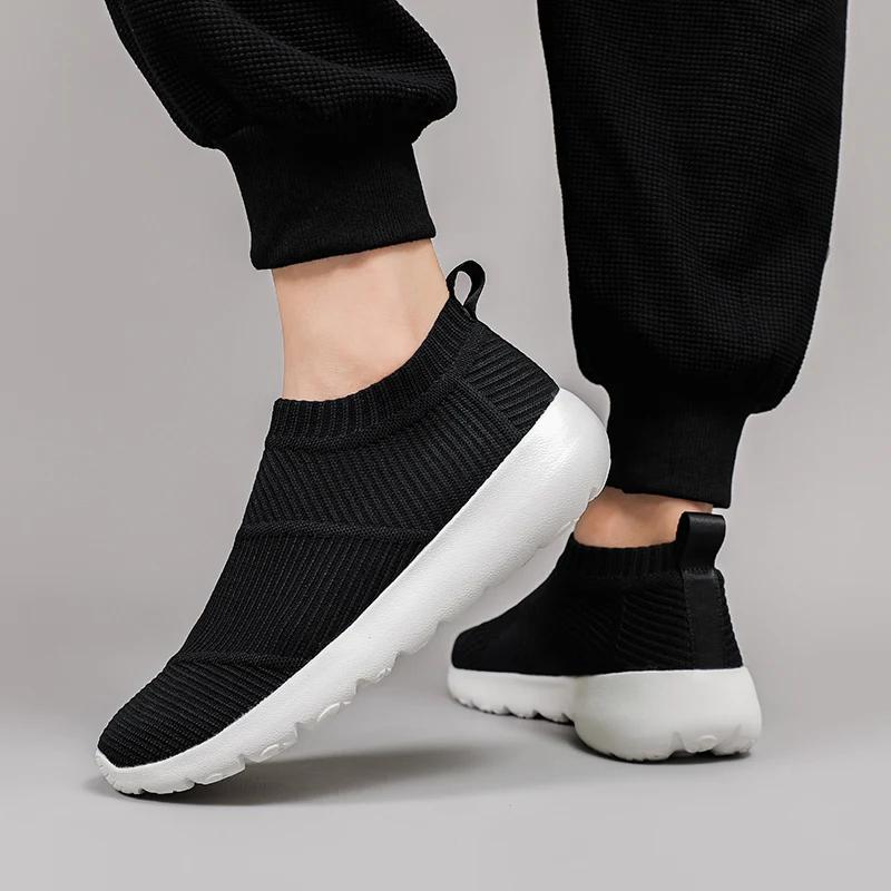 Women Men Sneakers Outdoor Breathable Running Shoes Mesh Sock Shoes for Dancing Padded Thickened Low Top Casual Shoes Size 35-45