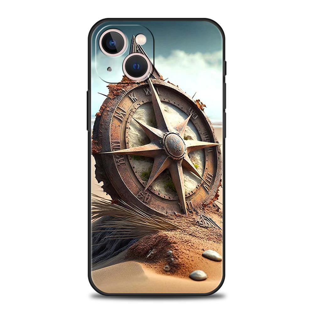 

Compass Phone Case for iPhone 16 15 14 13 12 Pro Max 11 Pro Max 7 8 Plus XS XR Shockproof Soft Shell Coque Capas Bags TPU iPhone 11