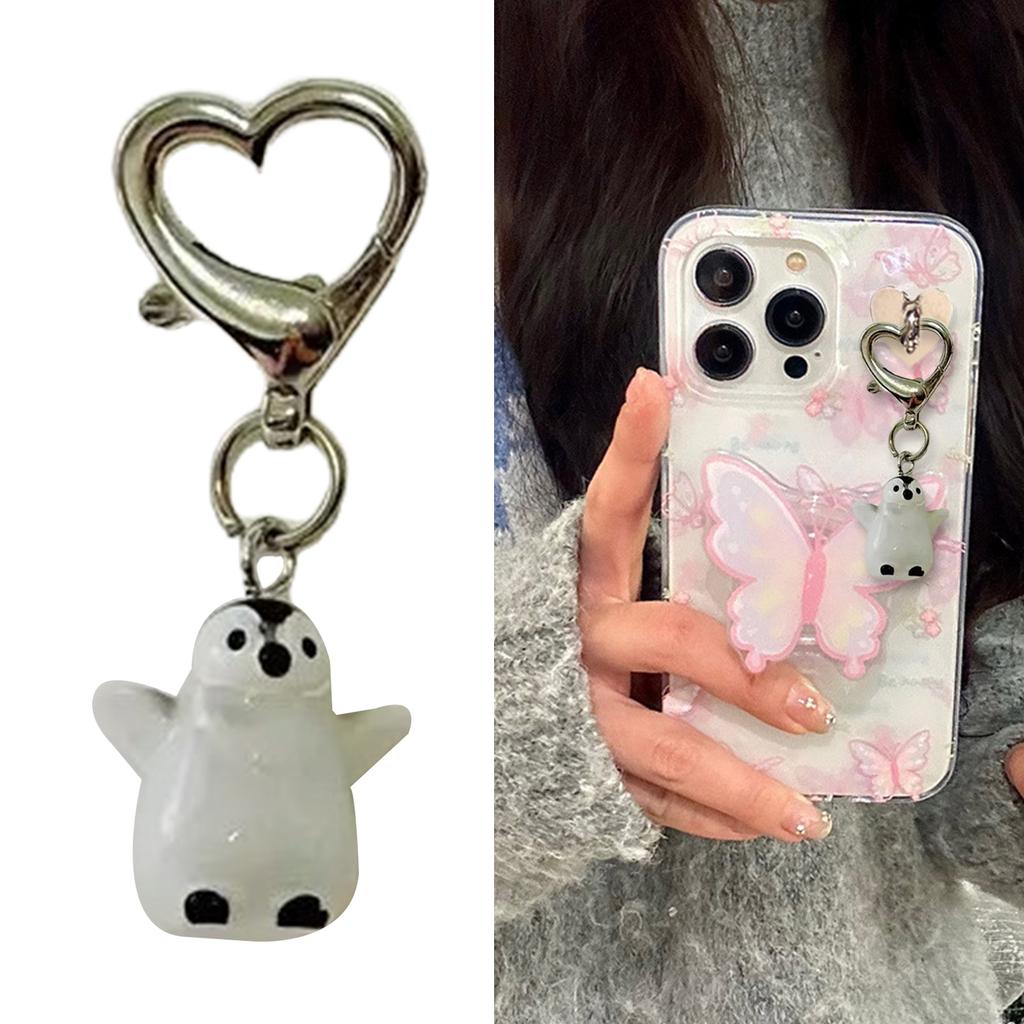 Multipurpose Lovely 3D Penguins Keychain Charm Sturdy Resin Animal Pendant for Women Men Kids Gifts Bag or Car Key