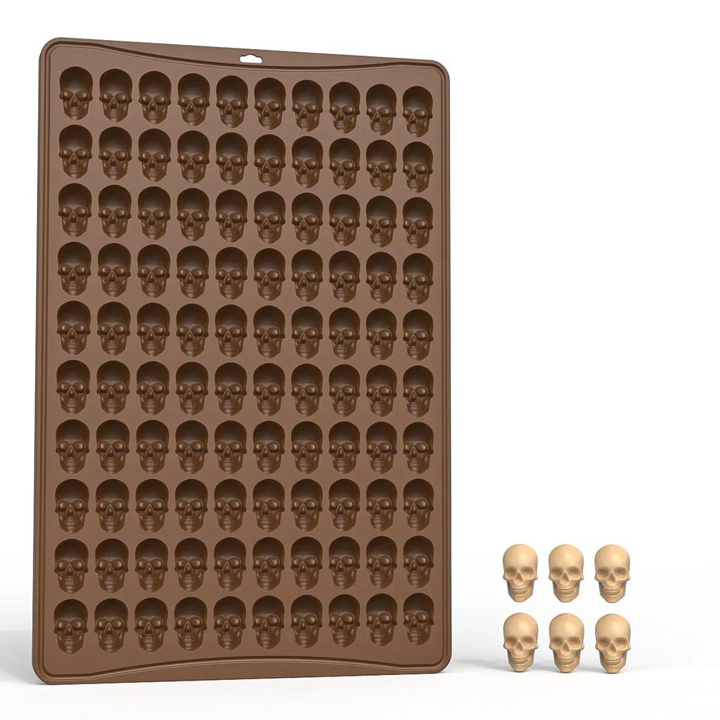 100 Löcher Schokoladenform Halloween Weihnachten Silikon Backform Keksform Mini Haustier Hund Snack Keks DIY Lebkuchenmann