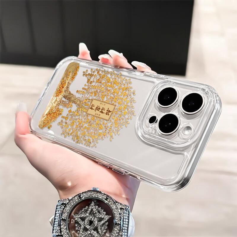 IPhone 16 Pro Max Case, New Year Edition, Full Protection Anti-Drop Skin-Friendly Case, Transparent Fortune Tree Desig