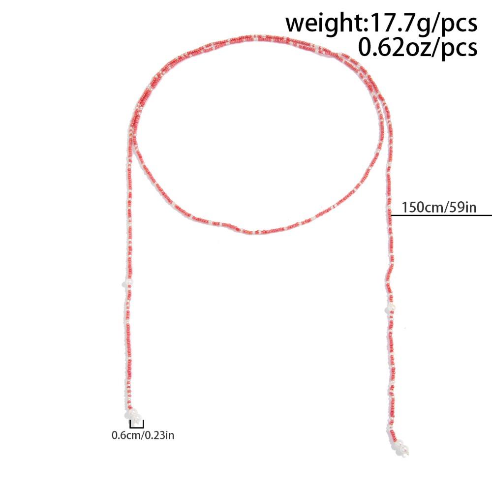 Bohemian Mixed Color Beaded Layered Necklace for Women Pearl Tassel Long Lariat Y-Shaped Choker Beach Vacation Party Jewelry