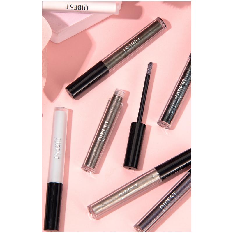 QIBEST Eyeshadow Liquid Matte Pearl Fine Flash Dark Black System of Europe and The United States Punk Smoky Makeup Eyeshadow Liquid