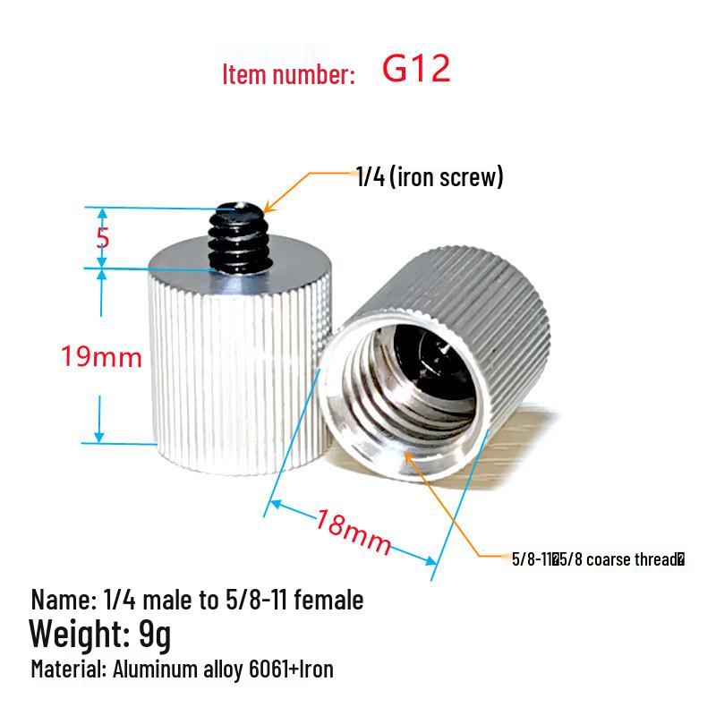 Laser Level Camera Mount Tripod Adapter: 3/8 To 1/4 & 1/4 To 5/8 Conversion Nut Screw