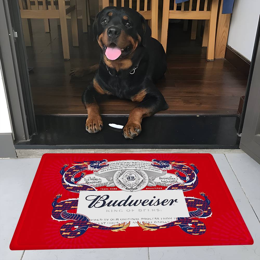 

King Of Beer B-Budweiser Floor Mat INS Style Soft Bedroom Floor House Laundry Room Mat Anti-skid Household Carpets 50x80 cm