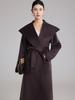 High-End Extra Long Double-Faced Wool Coat: Hooded, Tie-Waist, Light Luxury Casual Silhouette with Cashmere