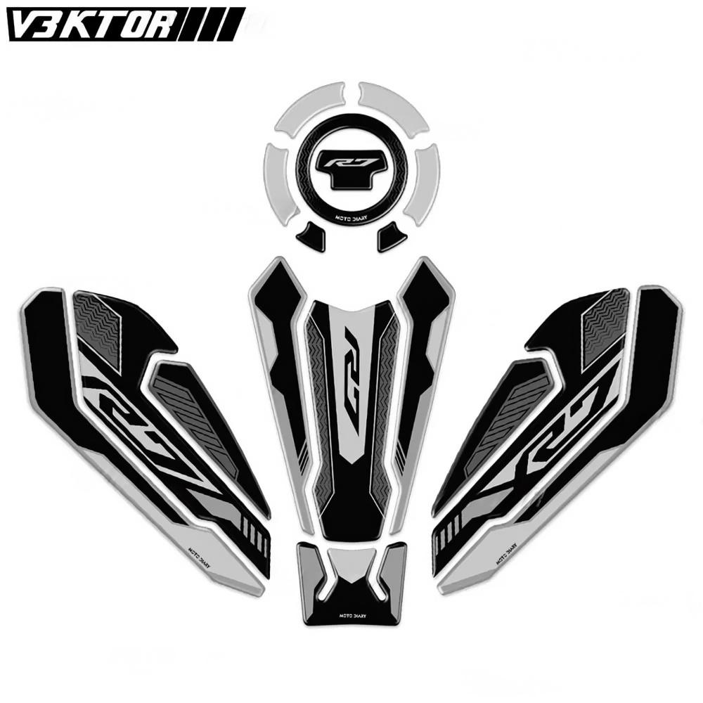 3D Resin Tank Pad Sticker Motorcycle Fuel Tank Protection Decal For R7 YZF R7 YZFR7 2021-2024 2023 2022