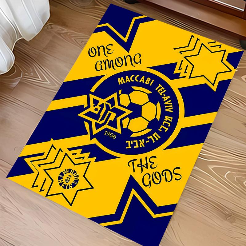1pc Football club logo Print Area Rug - Soft,Washable Non-Slip Indoor Mat for Office Chairs,Living Room,Home Office Decorative Rug