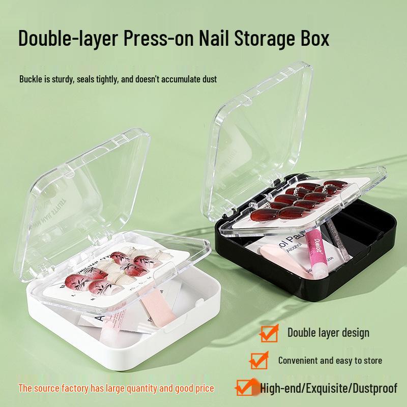 

High-Transparency Double-Layer Press-On Nails Display Box (Size 8.5x8.5)