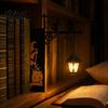 Multifunctional Bookend Light Library Lantern Decorative Bookshelf Lighting Witch Hat Lamp for Reading Nook Vintage Iron Mini Street with Warm LED