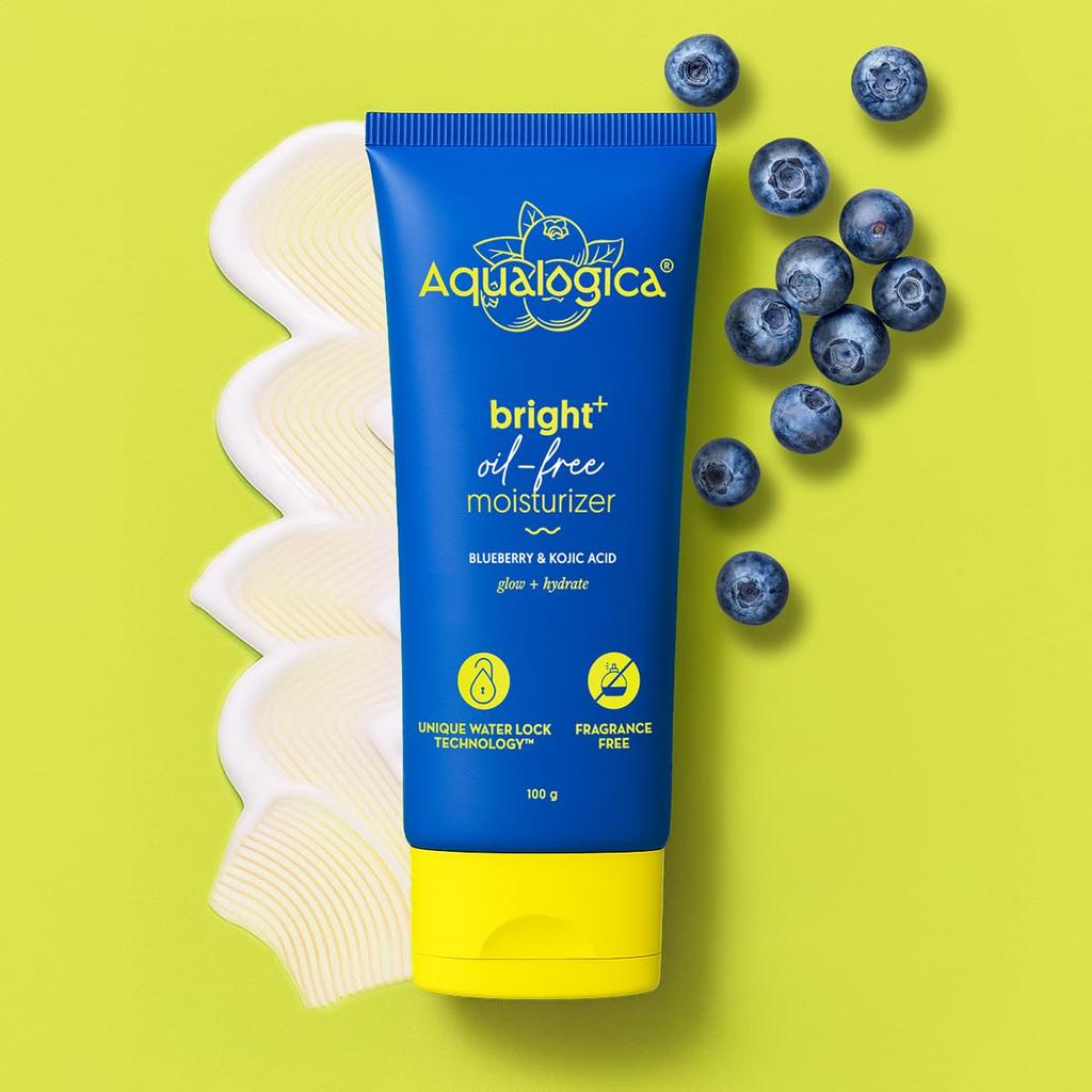 Aqualogica Bright+ Ölfreier Feuchtigkeitsspender 100g Packung 1 für Feuchtigkeitsspendende, Ebenmäßig getönte Haut den ganzen Tag Leichte Formel