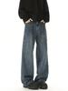 LKTM Men's American Retro Wide-Leg Jeans: Trendy Loose-Fit Scimitar Pants for Couples