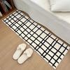 Black Brown Checkered Running Blanket Anti Slip Floor Mat, Bedroom Entrance Soft Floor Mat Home Decoration