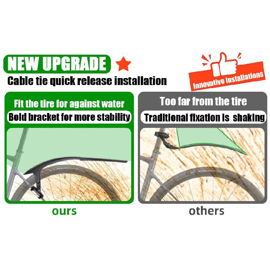 RBRL Bicycle Mudguard Gravel wings 700c Universal Mudguard Bicycle 28 Inch Adjustable and Easy to Install Mudguard for Road bike