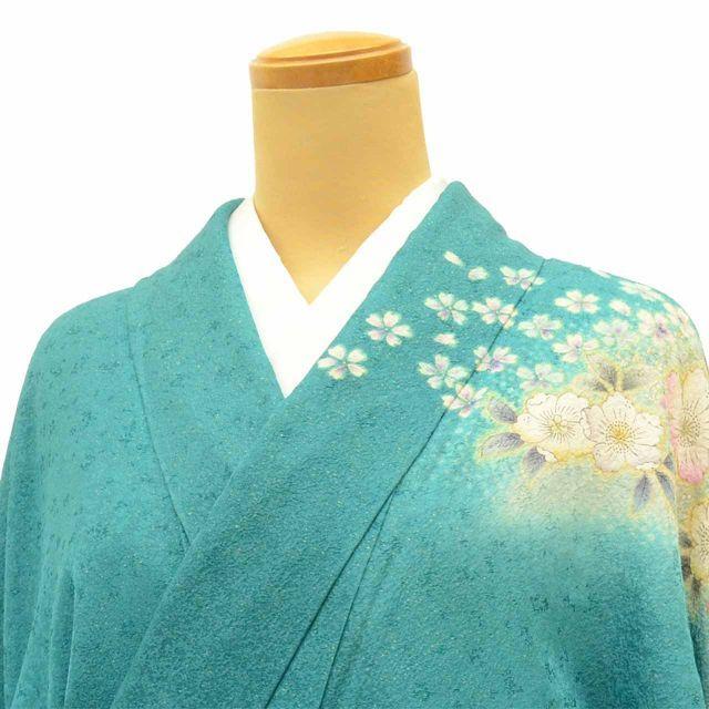 Used Kimono Recycled Kimono Furisode Furisode Vintage Furisode Vintage Furisode Pure Silk Silk LL Size Tall Large Size Tall Size Slightly Plump L
