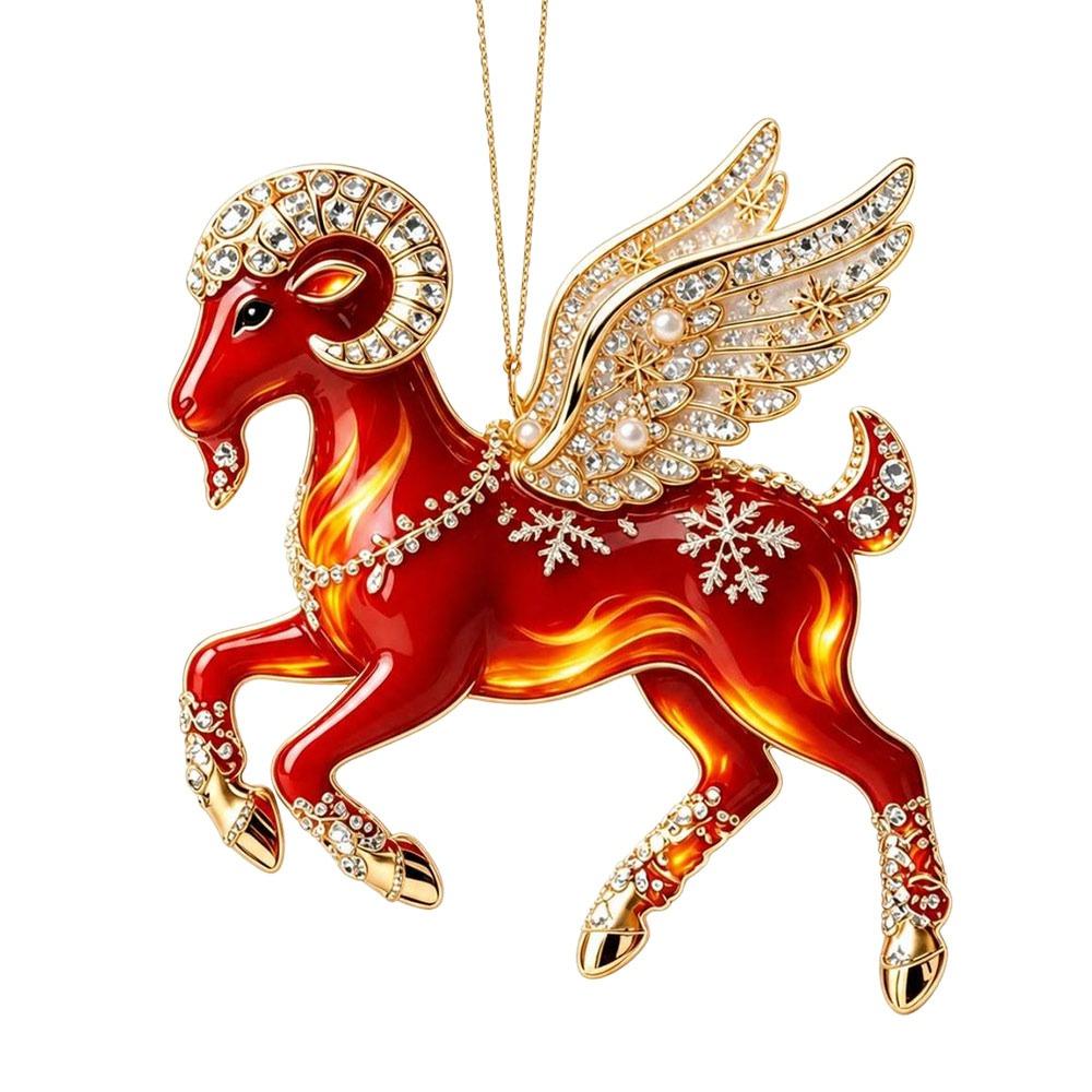 Acrylic Car Goat Pendant New Year Xmas Tree Hanging Ornament  Christmas Decor