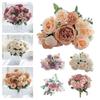 7 Forks Artificial Rose Flower DIY Accessories Multicolor Faux Peony Flower Photo Props Simulation Hydrangea Flower