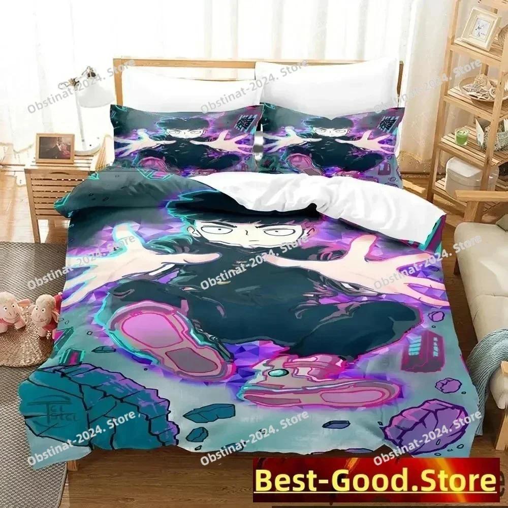 Anime Mob Psycho 100 Bedding Set Printed single Comforter Quilt Bed Cover Duvet Cover Pillow Case 3 Pieces Sets Kids Adult Size