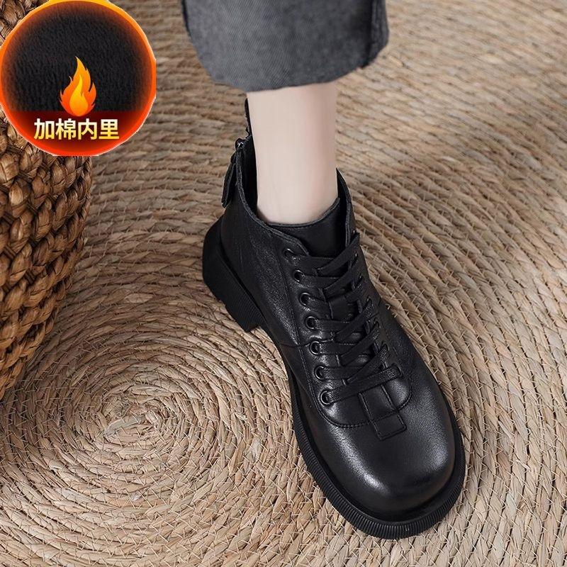 Brown British Martin Boots Women's 2025 Autumn New Short Women's Boots Casual Versatile Retro Short Boots Adult