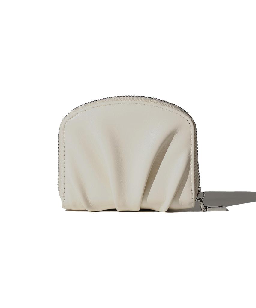Lemasque Dough Zipper Coin Card Holder Cream White