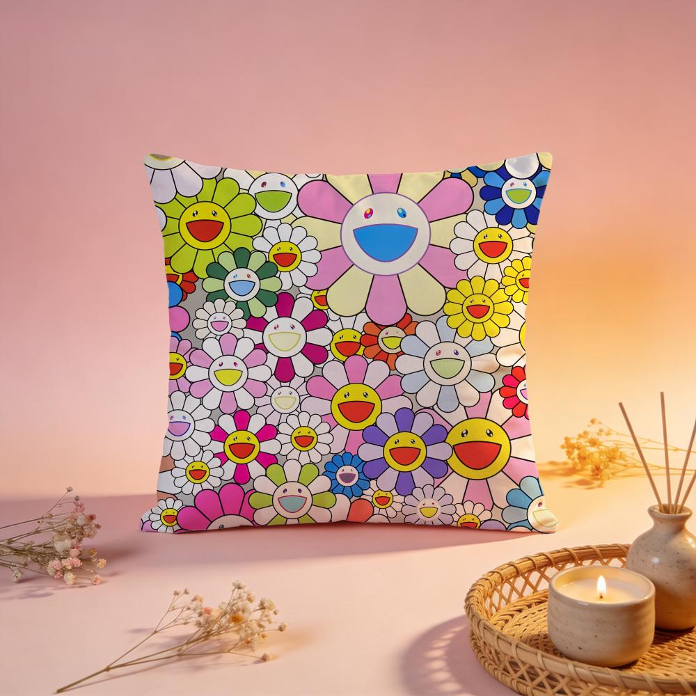 Fashion TTakashi Murakamied Cushion Cover Comfortable Durable Pillow Cover MultiScene for Home Office Car Sofa